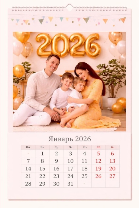 Перекидной настенный календарь с вашим фото